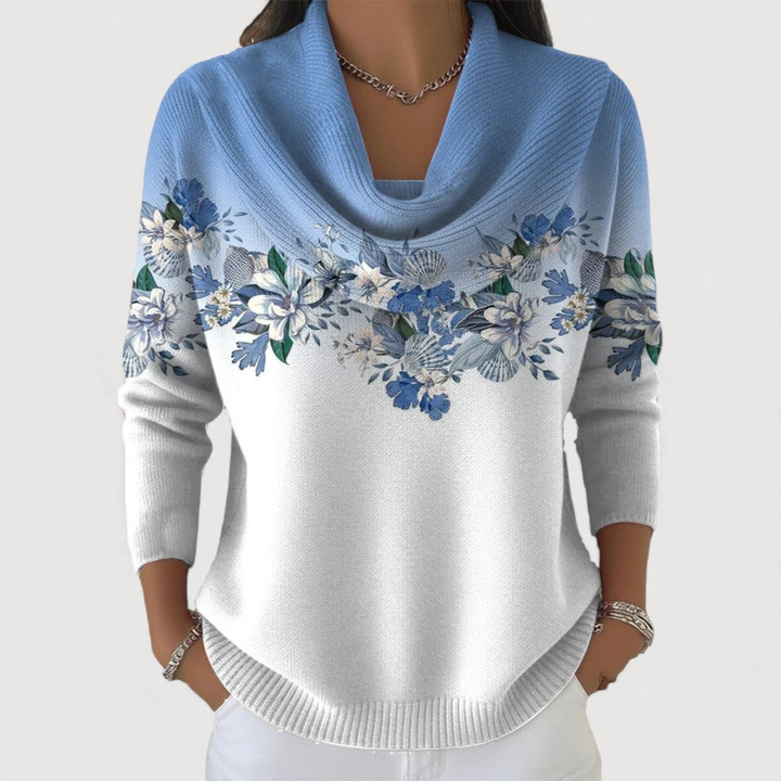 Alora Floral Sweater with Soft Neckline