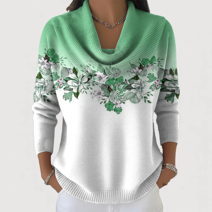 Alora Floral Sweater with Soft Neckline