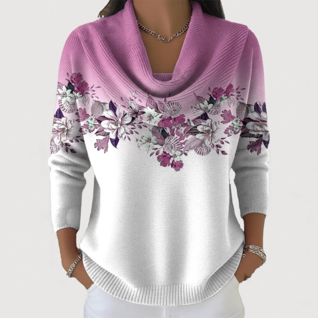 Alora Floral Sweater with Soft Neckline