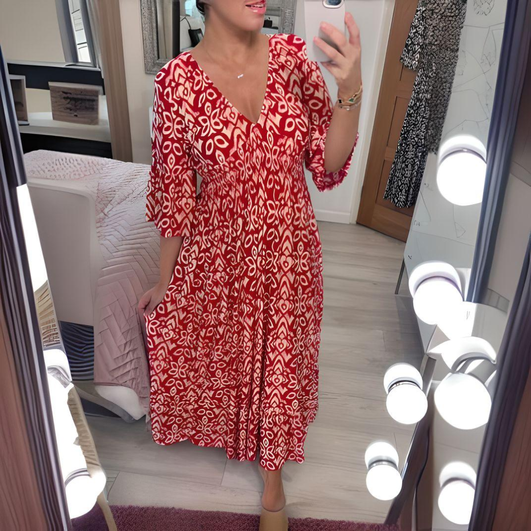 Lillia – Boho Printed Dress