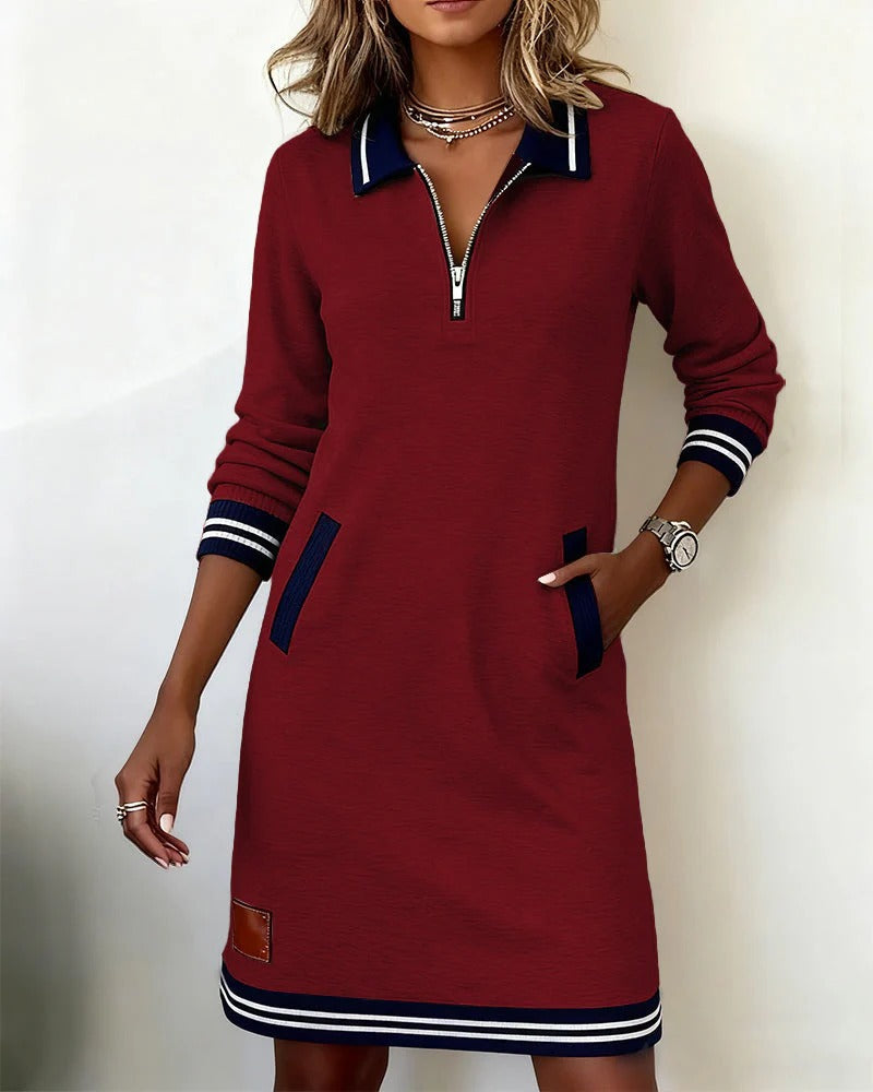 Máire | Zip Collar Sweatshirt Dress